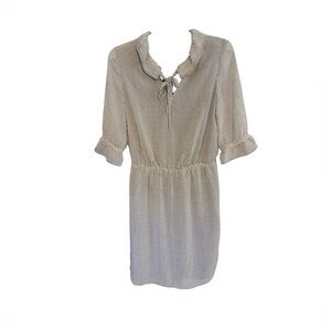 Banana Republic Black and White Check Tie-Neck Dress